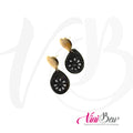 Aretes de Colibrí Barro Negro con chapa de oro