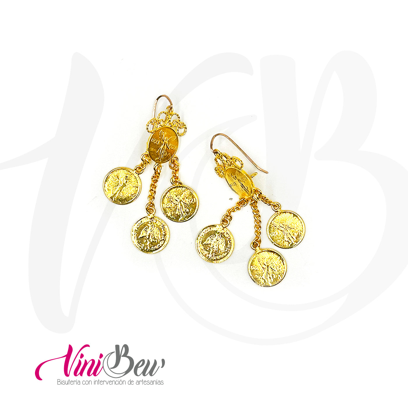 Aretes Cascada Moneda Filigrana