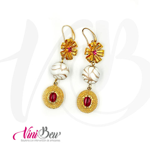 Aretes Corazón Filigrana con Talavera