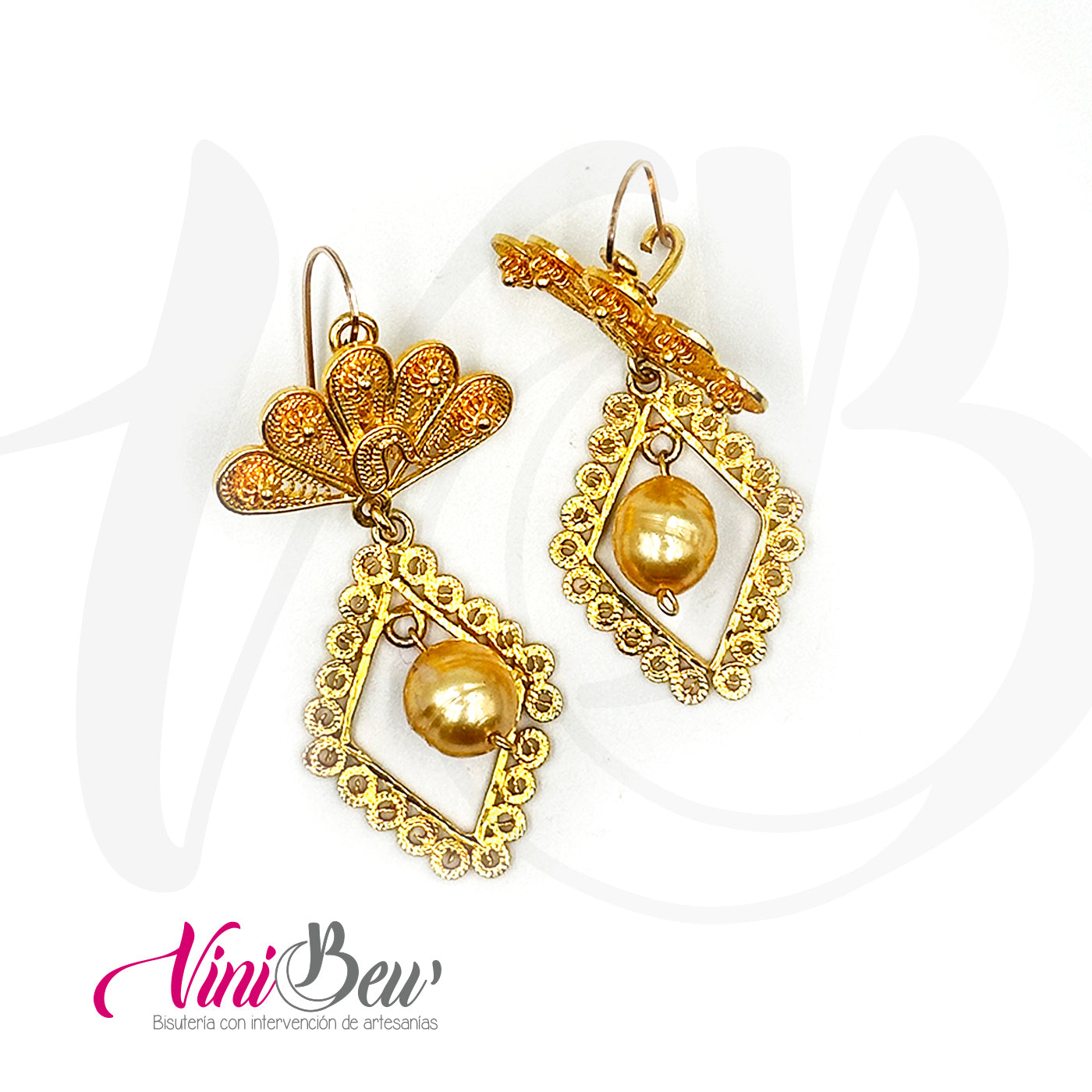 Aretes Filigrana Rombo