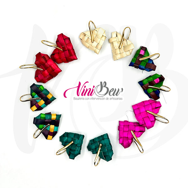 Aretes mini corazón de palma