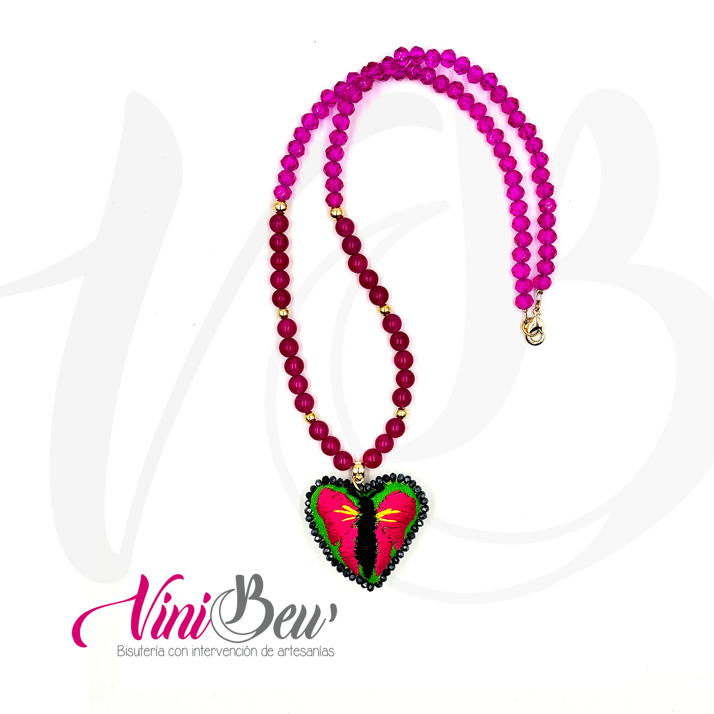 Collar Corazón Bordado