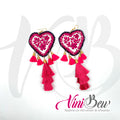 Aretes Maxi Corazón Bordado