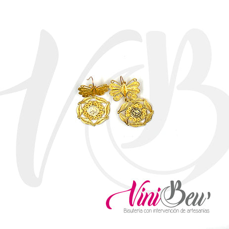 Aretes Moneda Filigrana