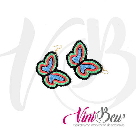 Aretes Mariposa Bordado del Istmo