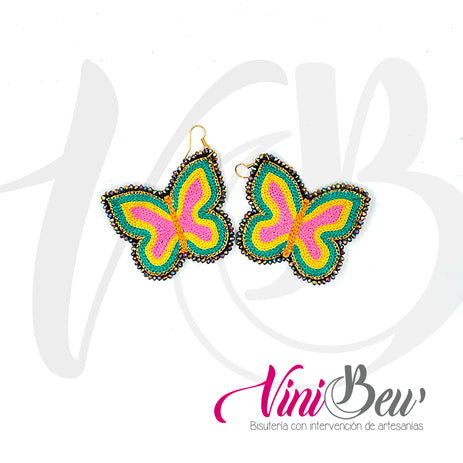 Aretes Mariposa Bordado del Istmo