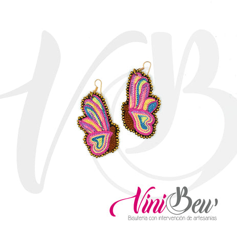 Aretes Mariposa Bordado del Istmo