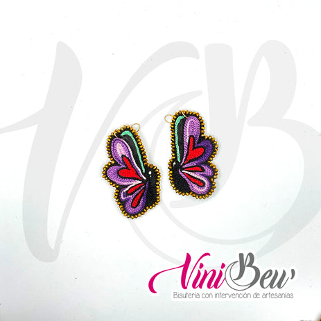 Aretes Mariposa Bordado del Istmo