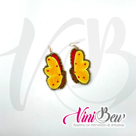 Aretes Mariposa Bordado del Istmo
