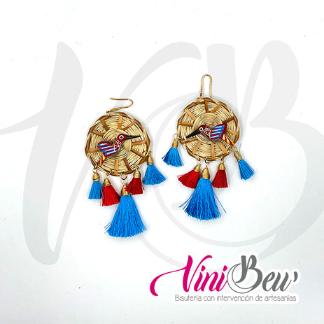 Aretes Carrizo con Alebrije Mini