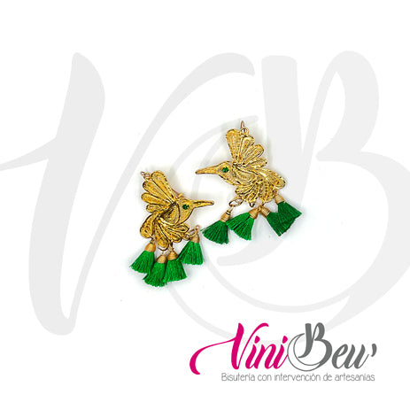 Aretes Colibrí de Filigrana