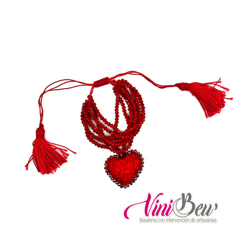 Pulsera Semanario Corazón Bordado
