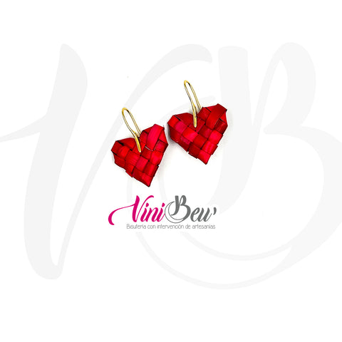 Aretes mini corazón de palma