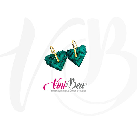 Aretes mini corazón de palma