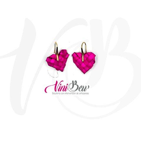 Aretes mini corazón de palma