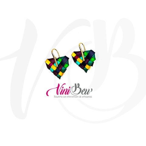Aretes mini corazón de palma