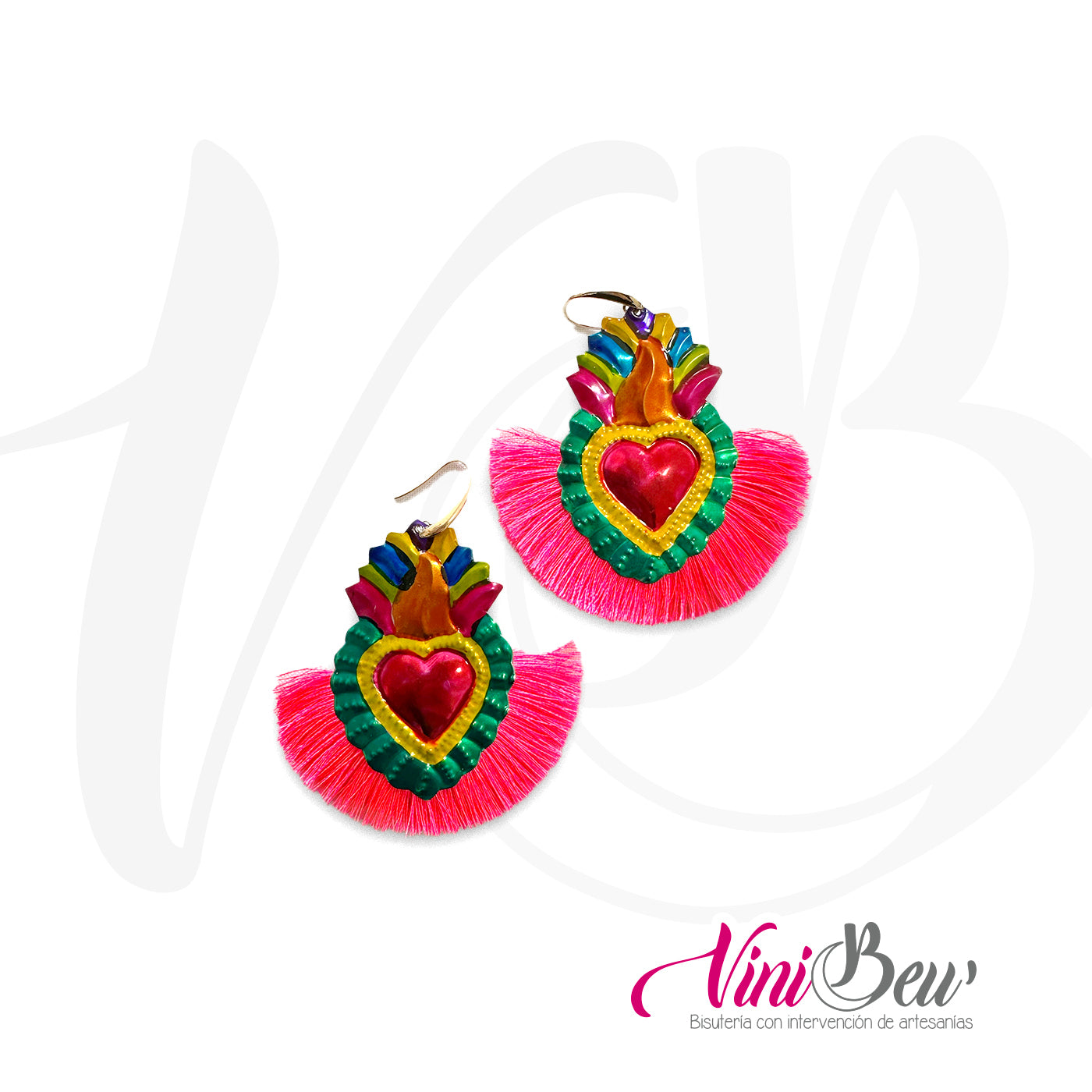 Aretes Corazón de Hojalata Neón