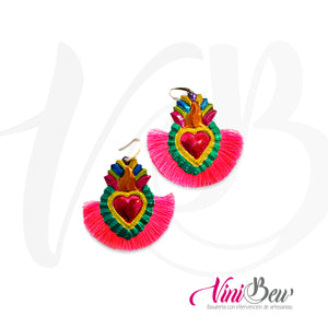 Aretes Corazón de Hojalata Neón
