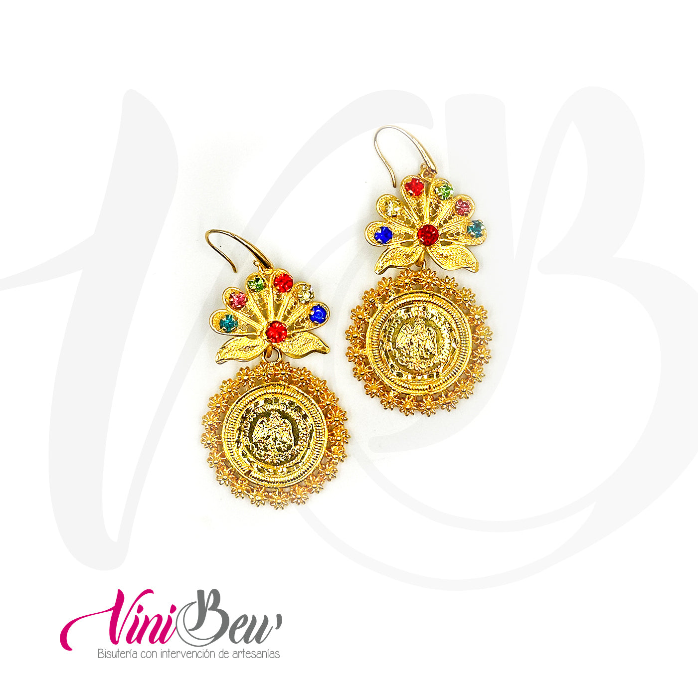 Aretes Color Moneda Filigrana