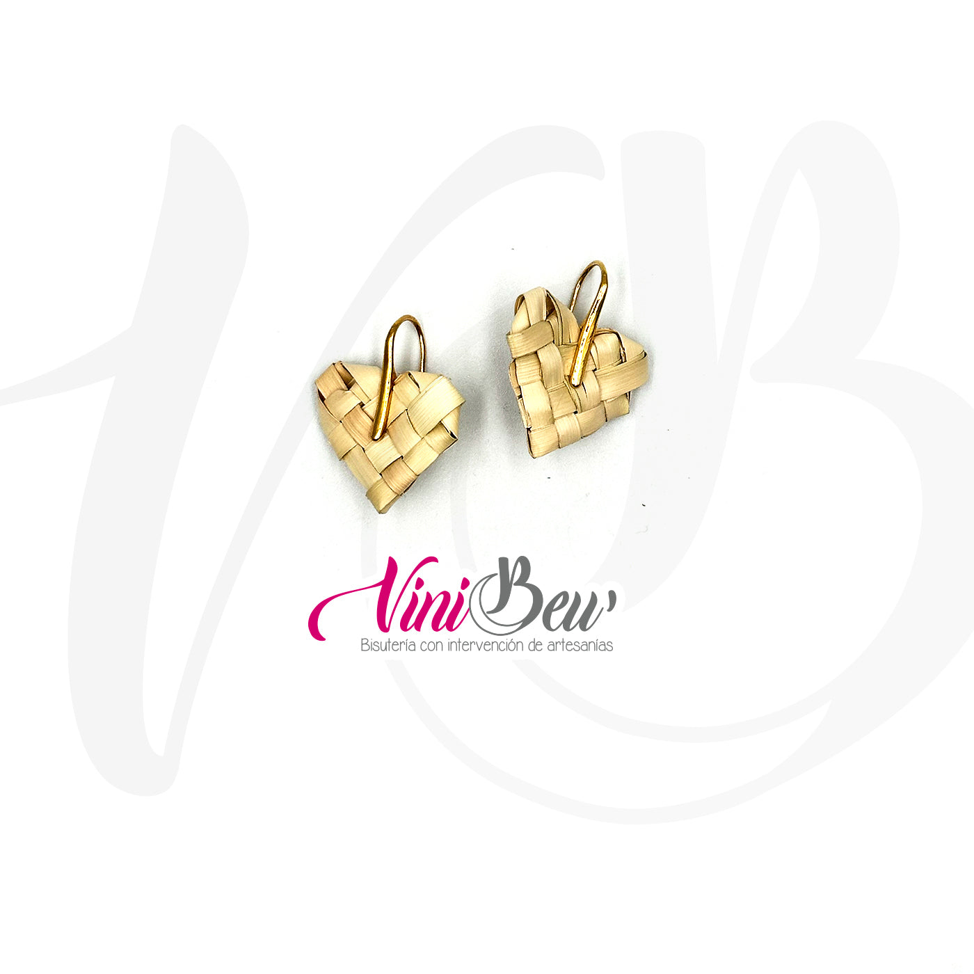 Aretes mini corazón de palma