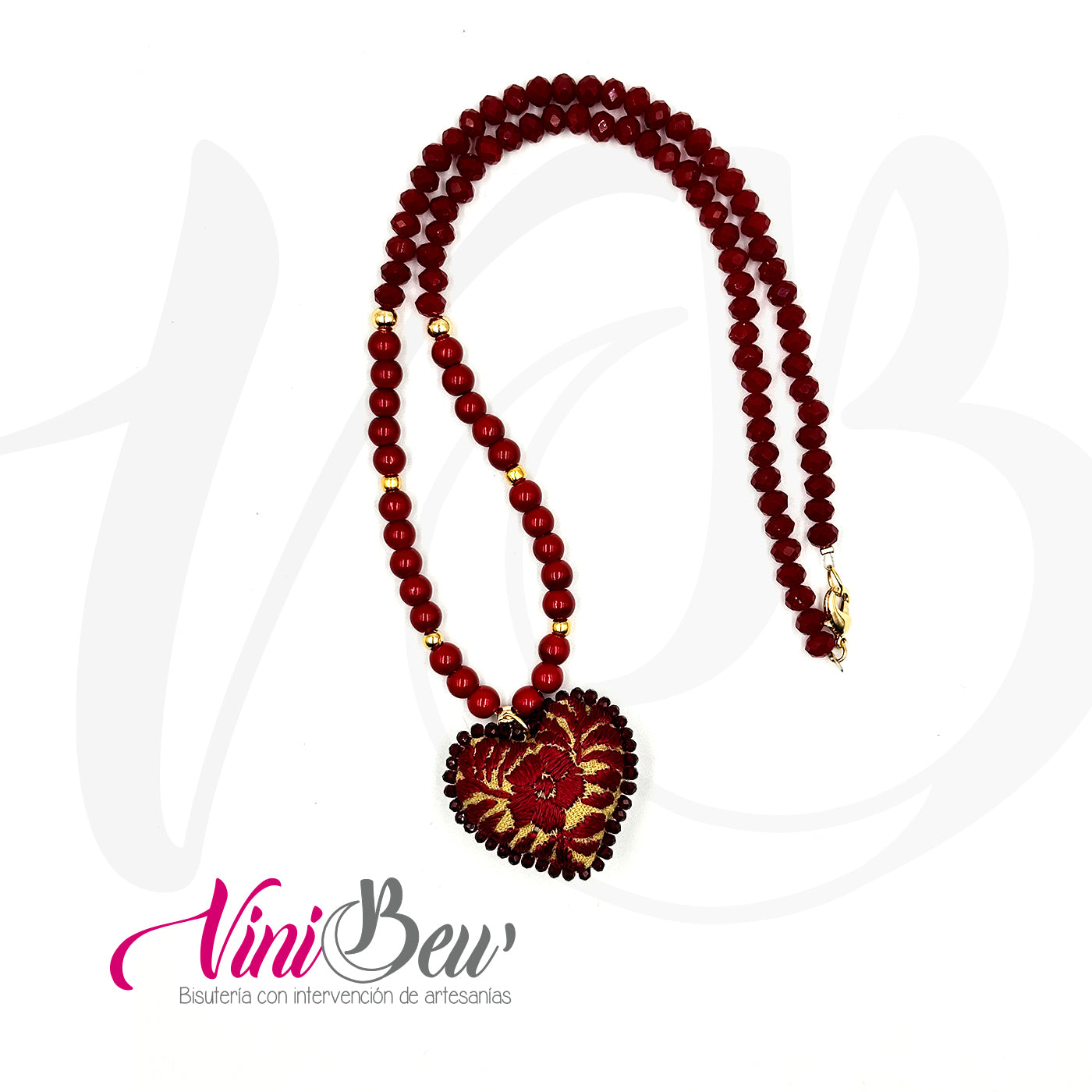 Collar Corazón Bordado