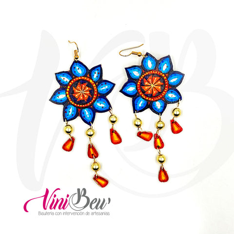 Aretes de Flor Jícara Alebrije