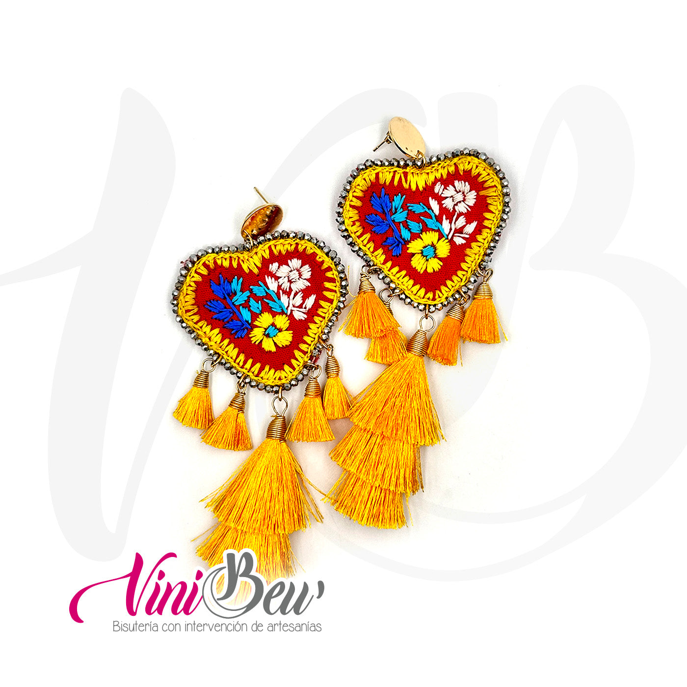 Aretes Maxi Corazón Bordado (copia)