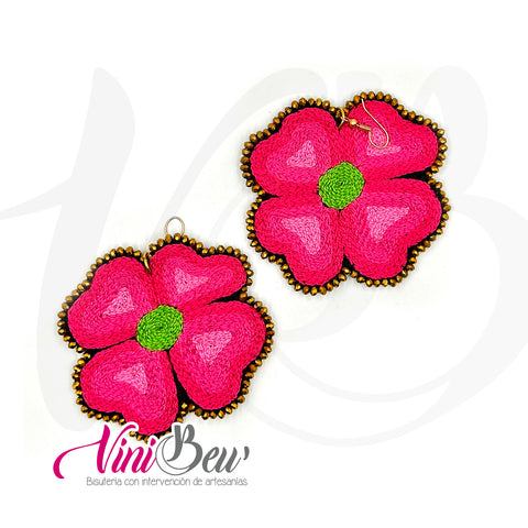 Aretes Maxi Flor Bordado del Istmo