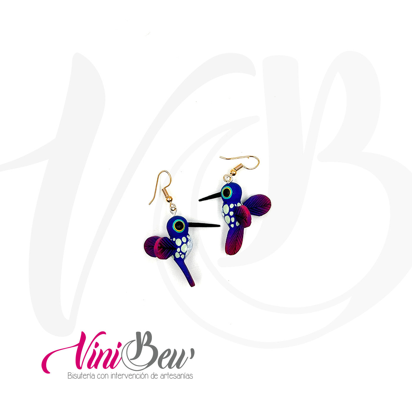 Aretes Colibrí de Madera