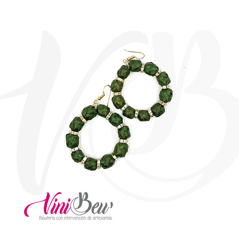 Aretes petatitos con rondeles de cristal