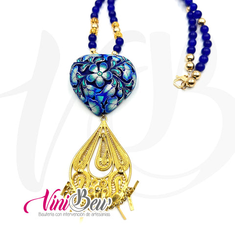 Collar Corazón Calado con Filigrana