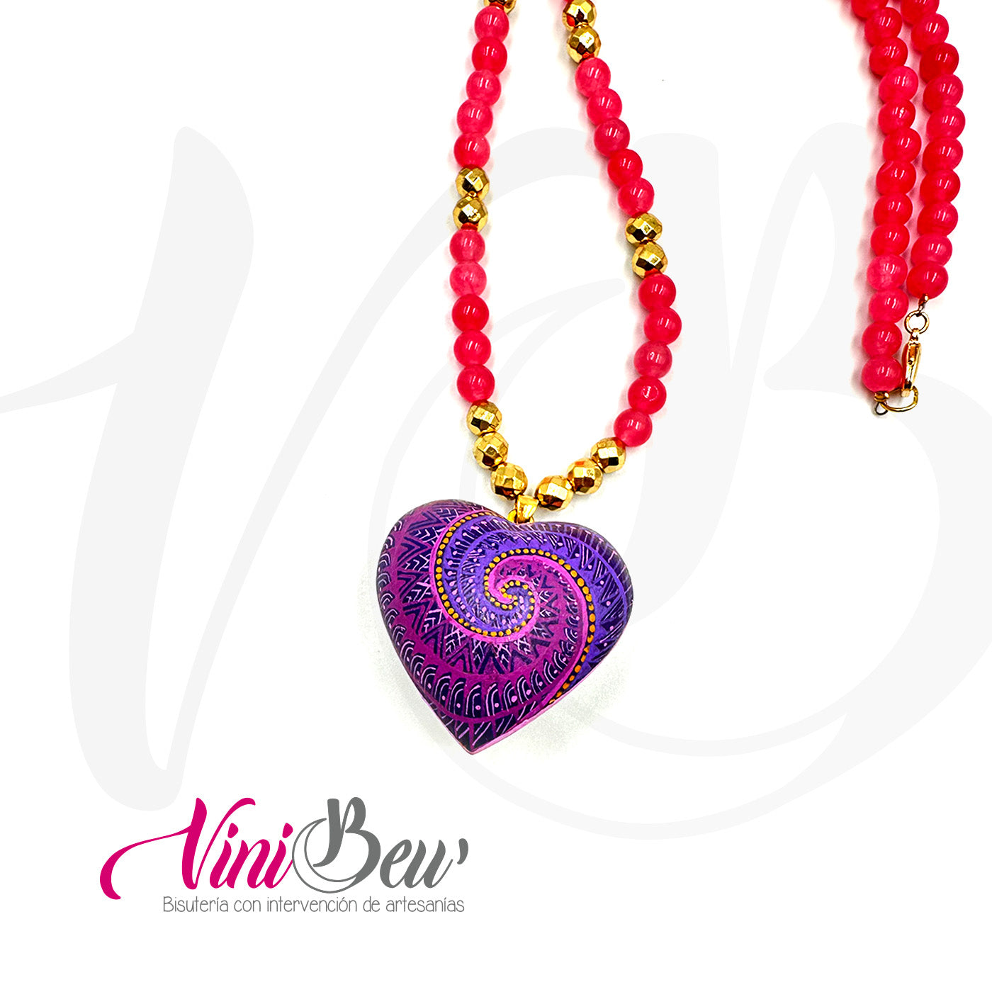 Collar mini Corazón Grecas