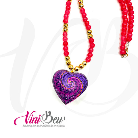 Collar mini Corazón Grecas