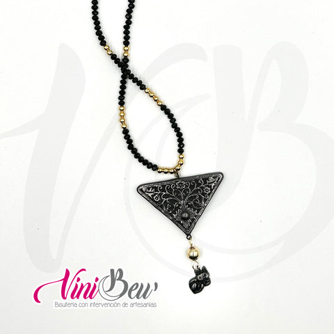Collar Barro Negro Corazón