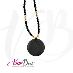 Collar Barro Negro Circulo