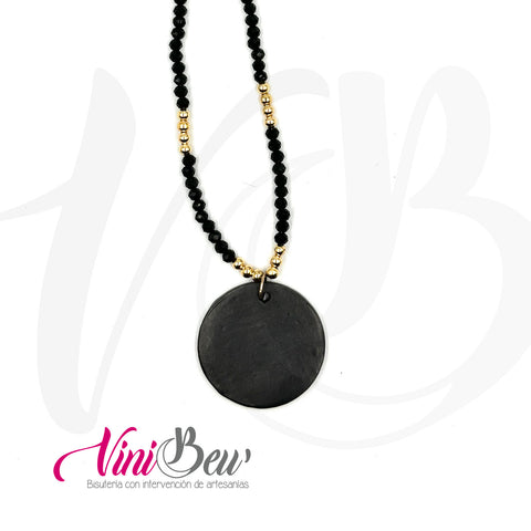 Collar Barro Negro Circulo