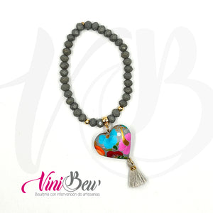 Pulsera sencilla con Corazón Pintado