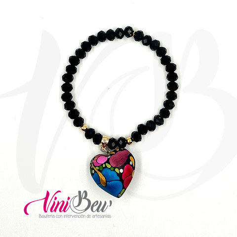 Pulsera sencilla con Corazón Pintado