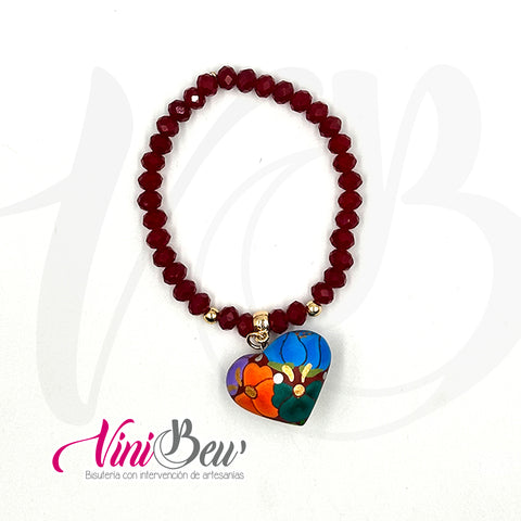 Pulsera sencilla con Corazón Pintado