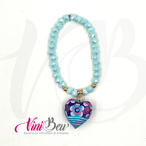 Pulsera sencilla con Corazón Pintado