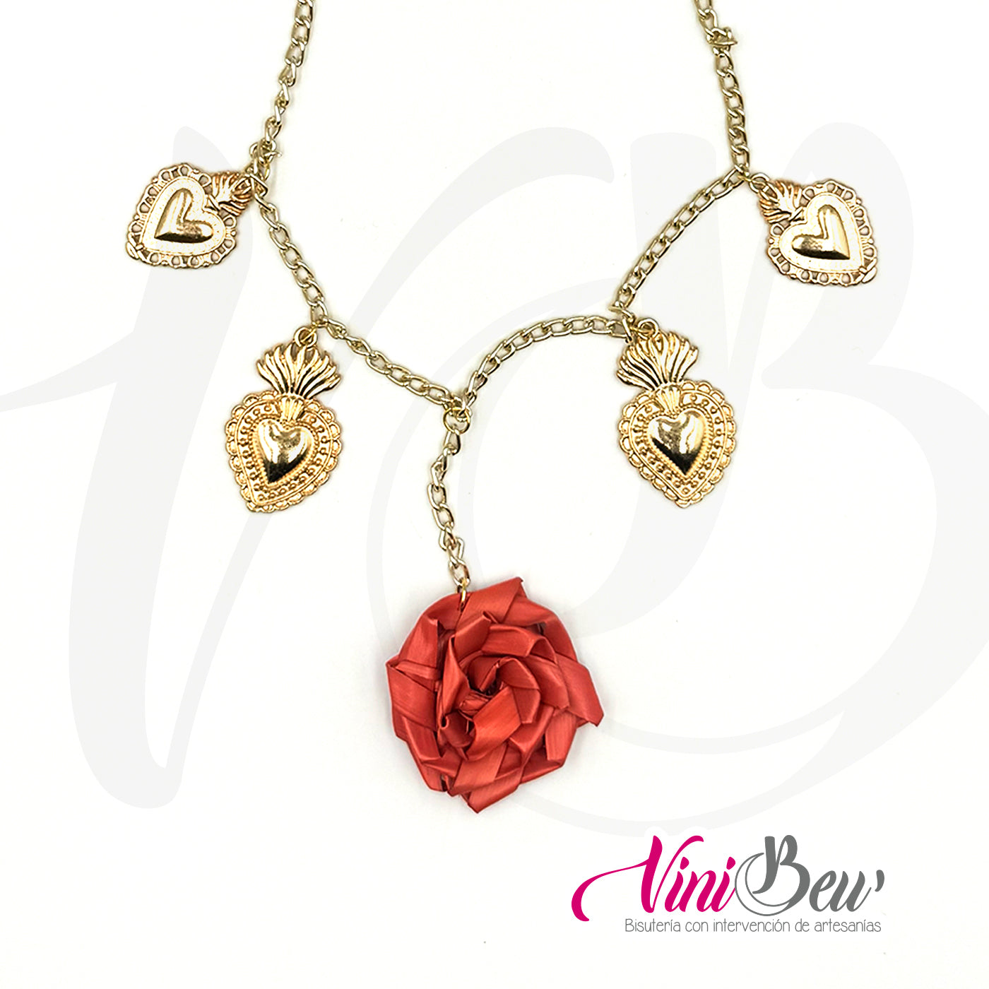 Modelo 6 - Collar cadena y flor de palma