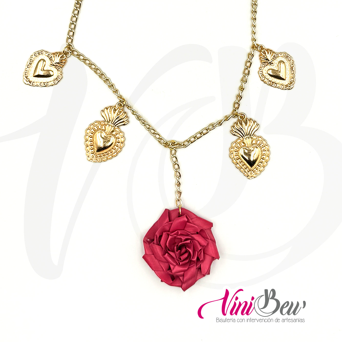 Modelo 6 - Collar cadena y flor de palma