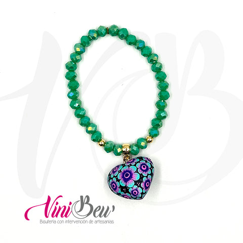 Pulsera sencilla con Corazón Pintado