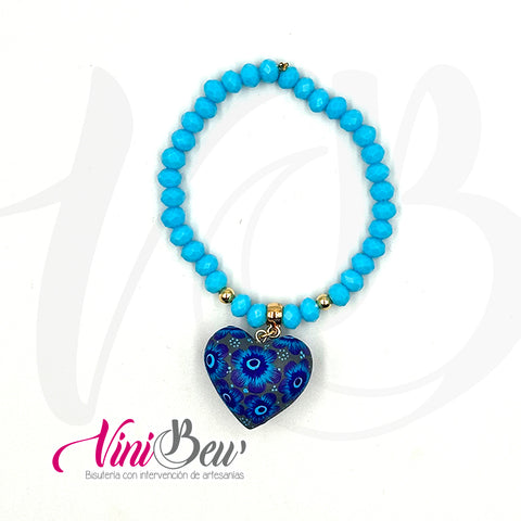 Pulsera sencilla con Corazón Pintado