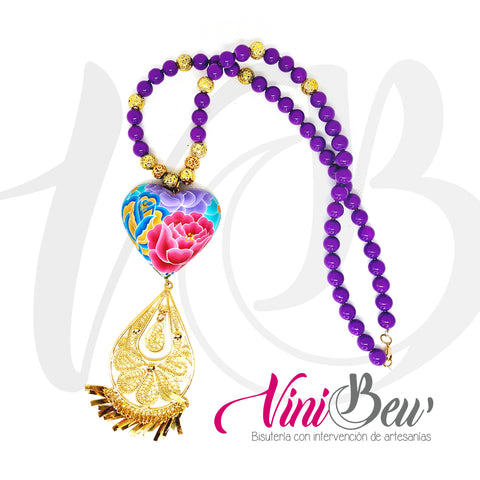 Collar Corazón del Istmo con Filigrana