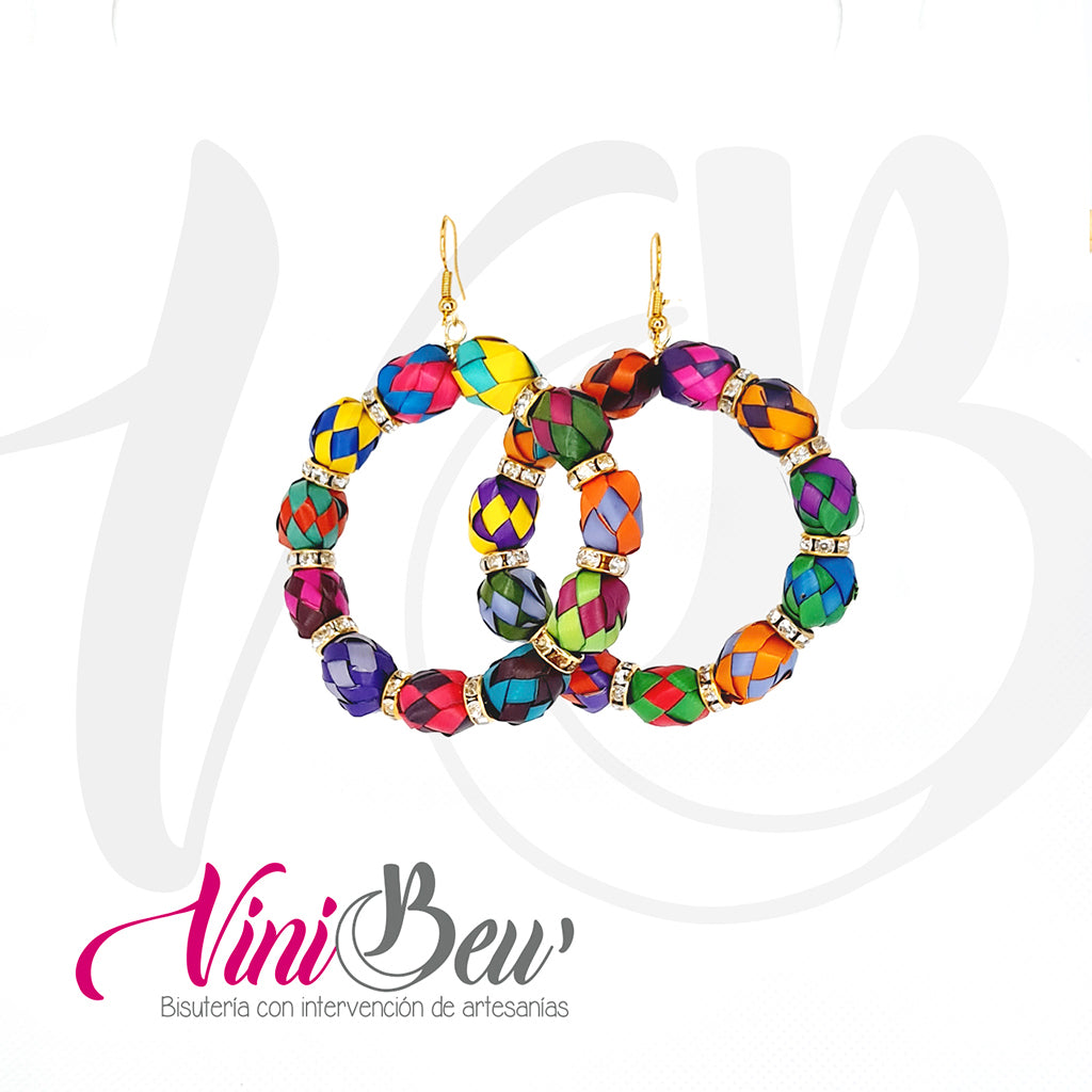 Aretes petatitos con rondeles de cristal