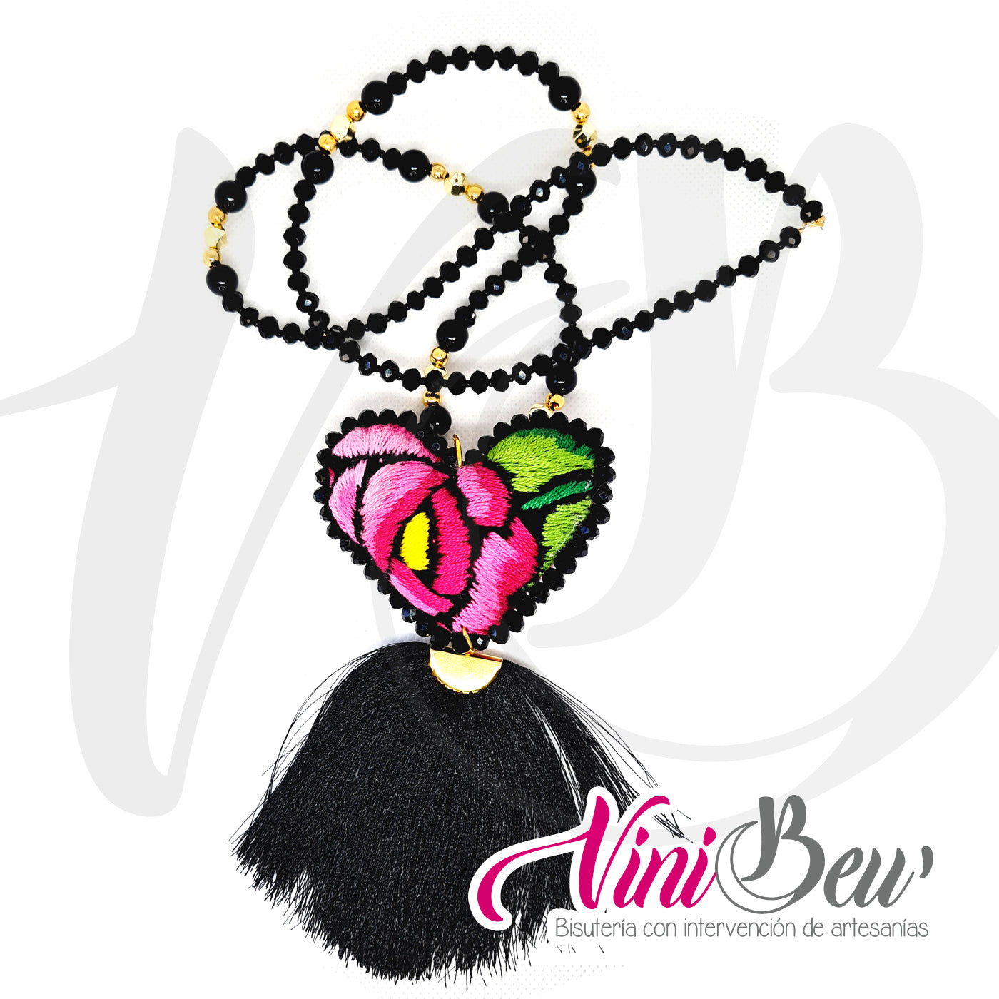 Collar Corazón bordado del Istmo