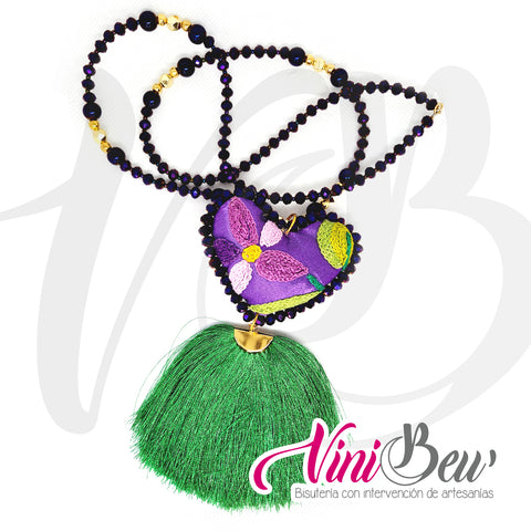Collar Corazón bordado del Istmo