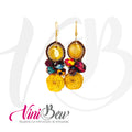 Aretes Flor de petate con racimo de petatitos