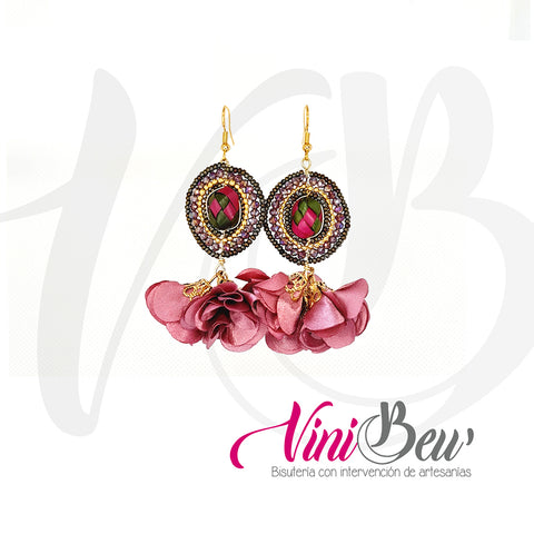 Aretes Petatito con Racimo de Flores